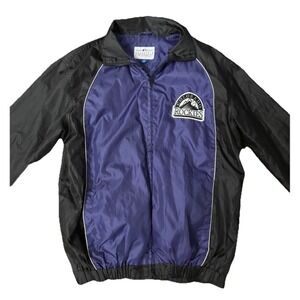 vintage colorado rockies starter rain windbreaker jacket. MEDIUM